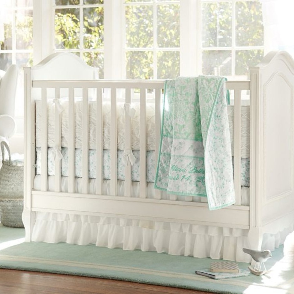 New without tag Pottery Barn Kids Three Layers Ruffled 100%Cotton Crib bed Skirt